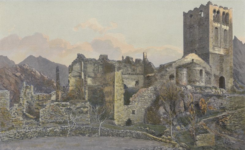 Casteil, ruinene av det gamle klosteret St-Martin-du-Canigou av French Photographer