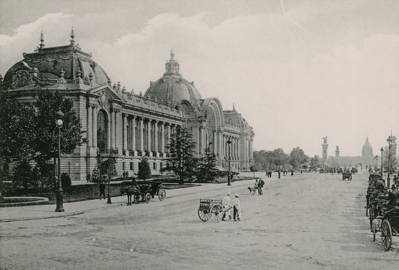 Champs-Elysees, Let Petit Palais, Champs Elysees, det lille palasset (fotogravyr) av French Photographer