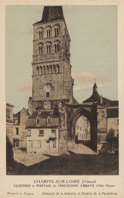 Charite Sur Loire, Bell Tower og Portal of the Old Abbey av French Photographer
