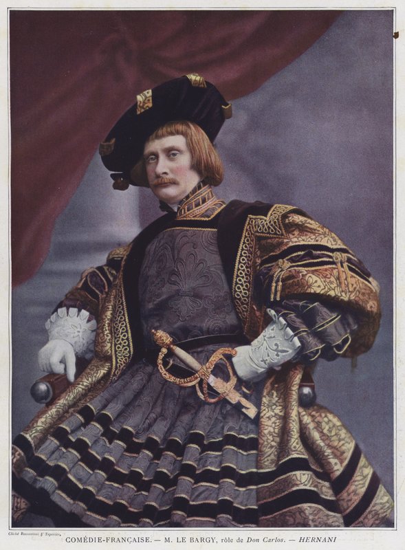 Charles le Bargy som Don Carlos i Hernani (farget bilde) av French Photographer