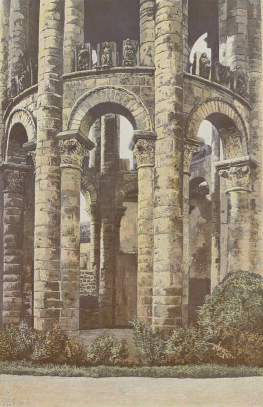 Charroux, Old Abbey, Tower, nedre del av French Photographer