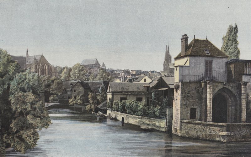 Chartres, Utsikt fra Courtille-broen av French Photographer