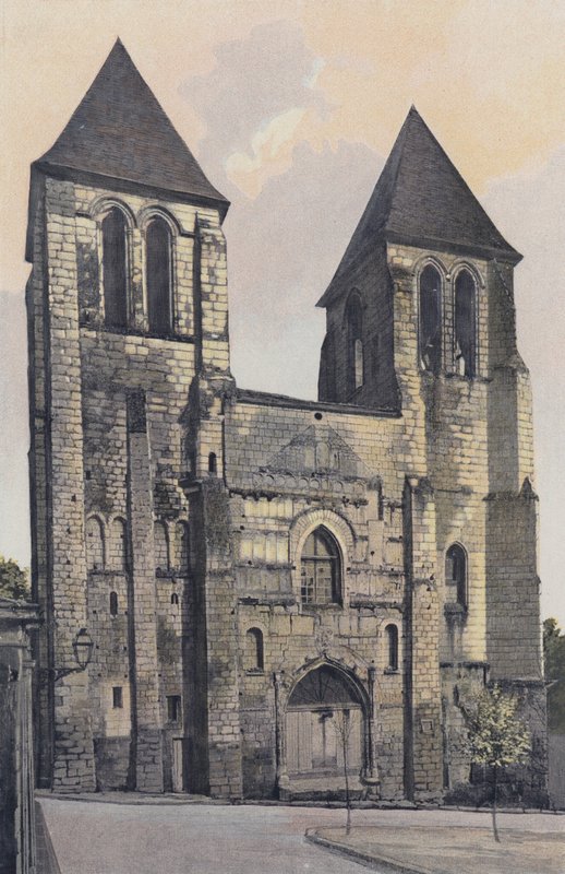 Chinon, Saint-Mexme kirke, Fasade O (skole) av French Photographer