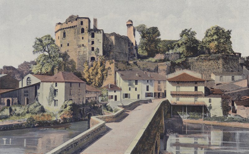 Clisson, Gammel bro og slottsruiner av French Photographer