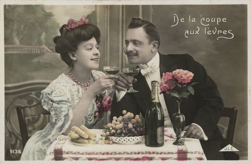 Par som drikker champagne av French Photographer
