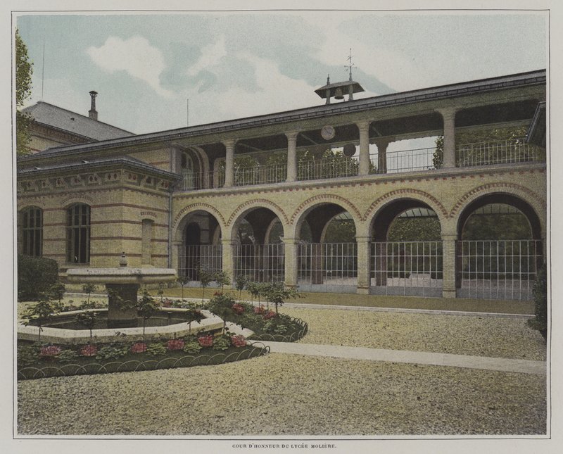 Gårdsplassen til Lycee Moliere, Paris (fargebilde) av French Photographer