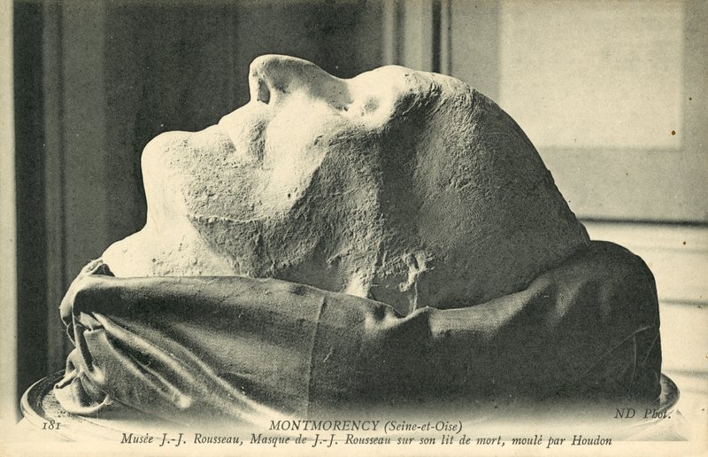Dødsmaske til Jean-Jacques Rousseau, støpt av Houdon av French Photographer