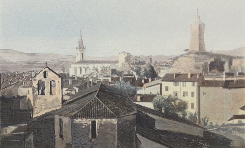 Draguignan, generell utsikt, klokketårn av French Photographer