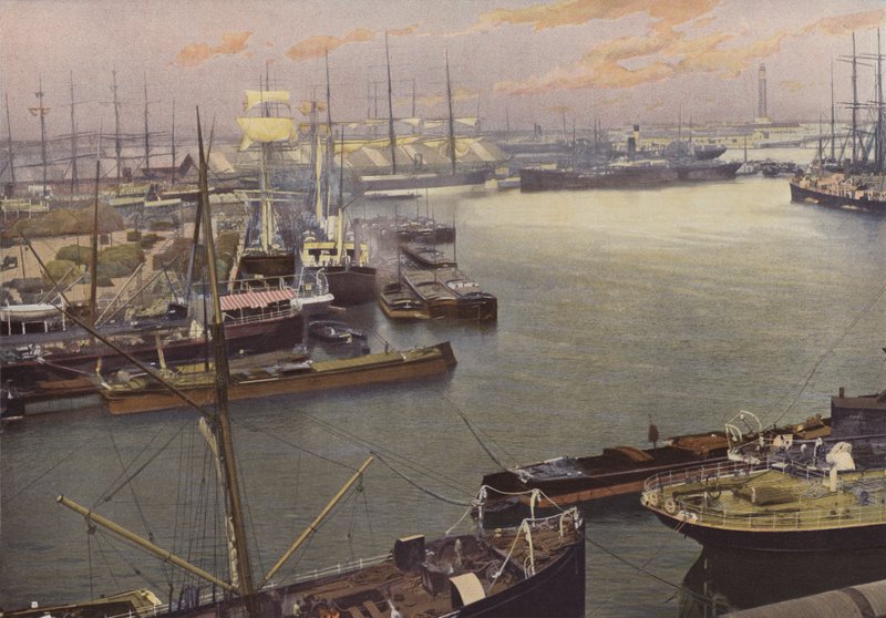 Dunkirk, utsikt over havnen av French Photographer