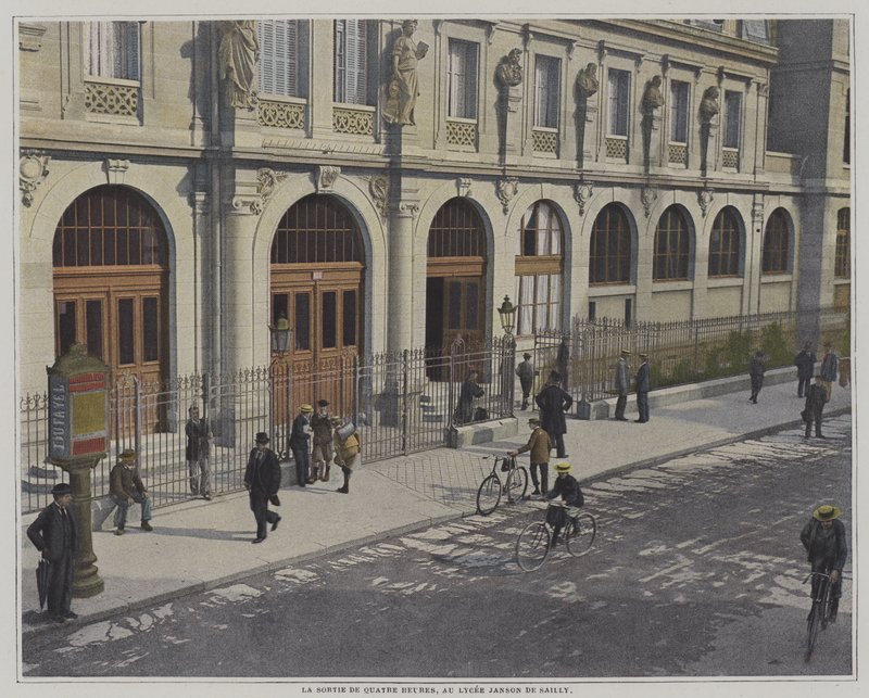 Slutt på skoledagen klokken fire, Lycee Janson de Sailly, Paris (fargebilde) av French Photographer