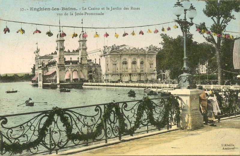 Enghien-Les-Bains, Kasinoet, Rosehagen av French Photographer