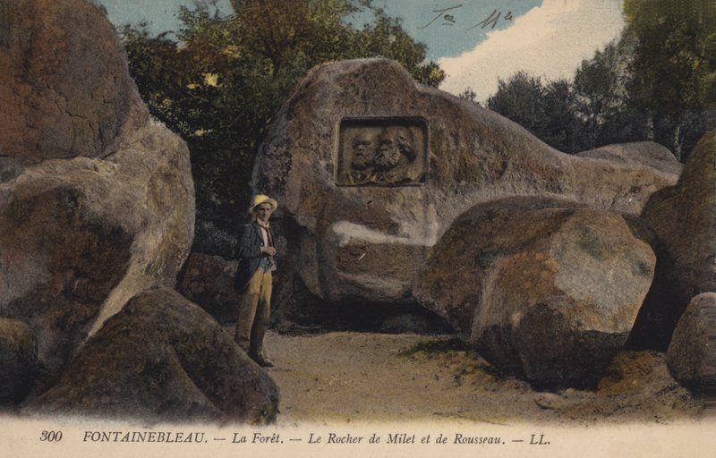 Fontainebleau, La Foret, The Rock Of Miletus og Rousseau av French Photographer