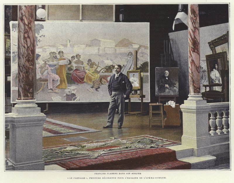 Francois Flameng i verkstedet sitt av French Photographer