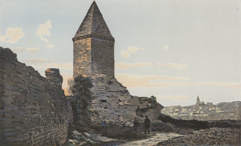 Frejus, romerske voller (Lantern, kjent som Augustus) og generell utsikt av French Photographer