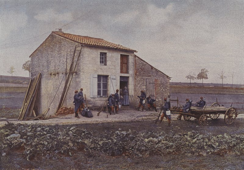 Fransk infanteri på manøvrer (fargebilde) av French Photographer