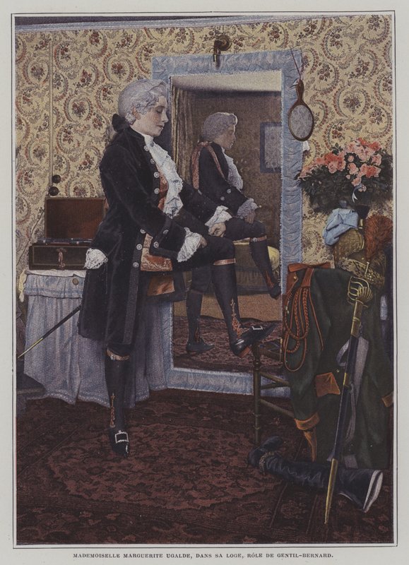 Den franske operasangerinnen Marguerite Ugalde i garderoben hennes (fargebilde) av French Photographer