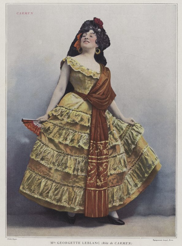 Georgette Leblanc som Carmen, 1899 (farget bilde) av French Photographer