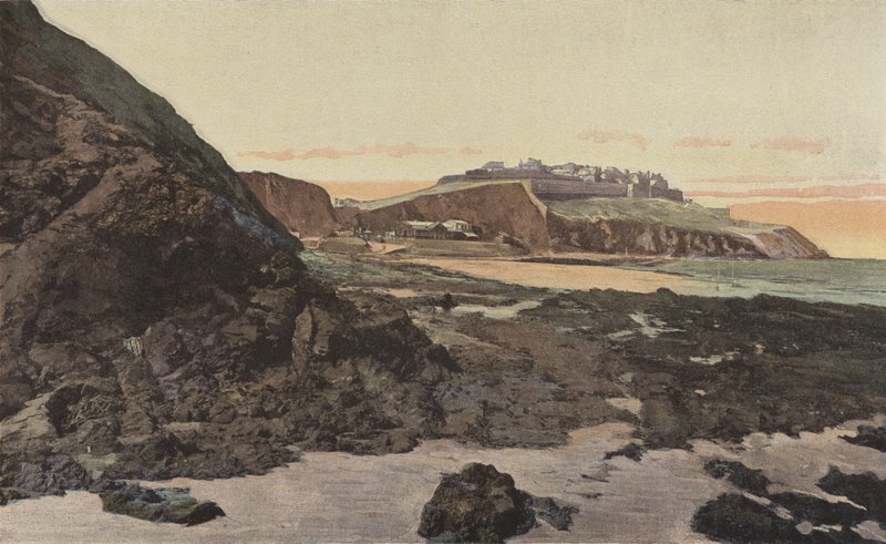 Granville, den øvre byen og stranden av French Photographer