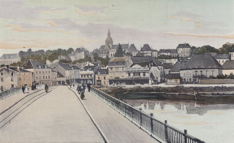 Gray, Vue generale, hentet fra bredden av Saone av French Photographer