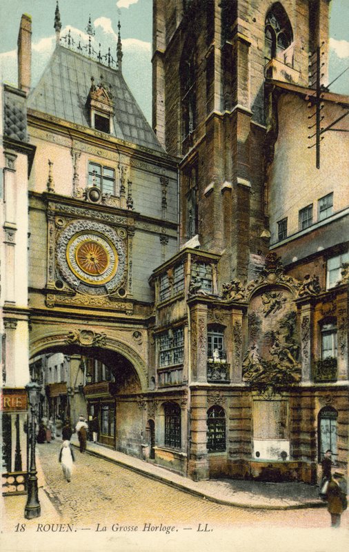 Gros Horloge, Rouen (fargebilde) av French Photographer