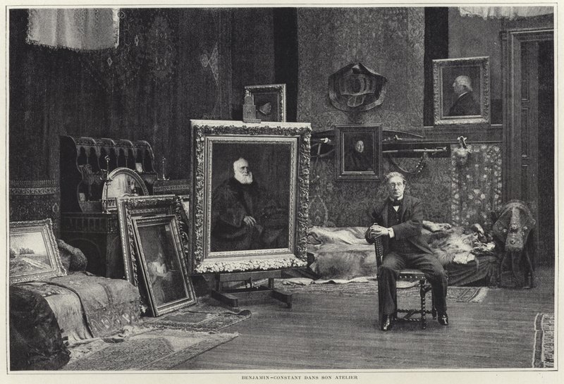Jean-Joseph Benjamin-Constant i verkstedet sitt av French Photographer