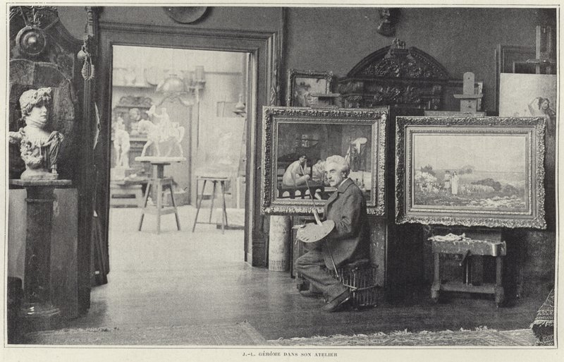 Jean-Leon Gerome i verkstedet sitt av French Photographer