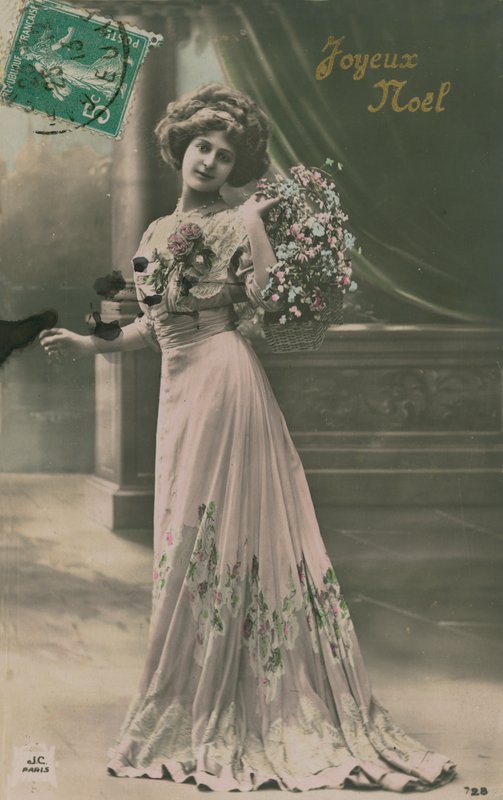 God jul. Postkort sendt i 1913. av French Photographer