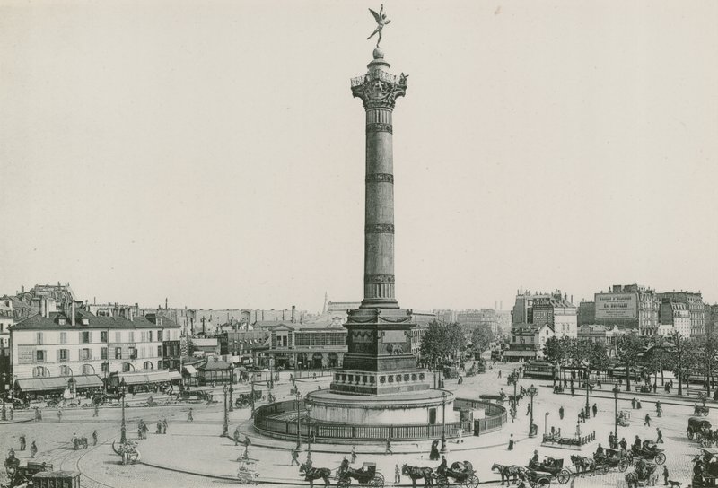 Julisøylen, Place de la Bastille, Julisøylen, Bastilleplassen (fotogravyr) av French Photographer