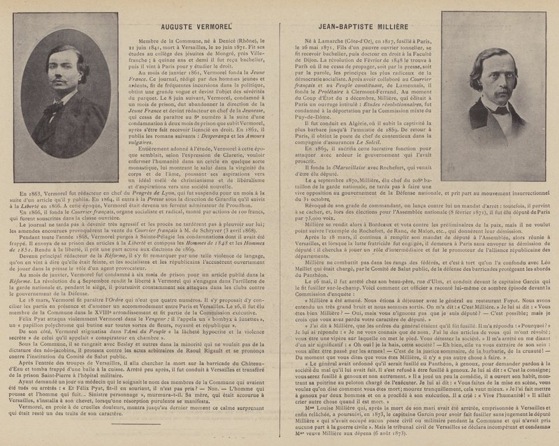 Paris-kommunen, Auguste Vermorel, Jean-Baptiste Milliere (s/hvitt-bilde) av French Photographer