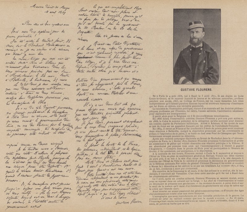 Paris-kommunen, Gustave Flourens (s/hvitt-bilde) av French Photographer