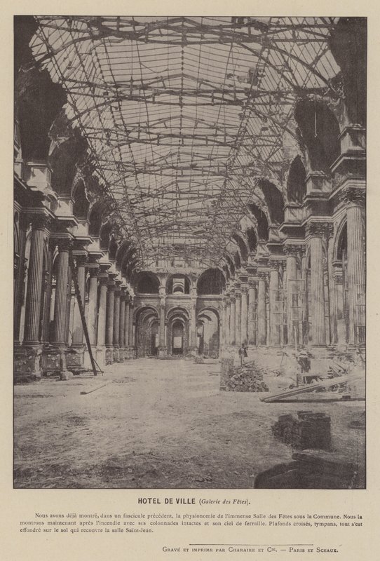 Paris-kommunen, Hotel De Ville, Galerie des Fetes (s/hvitt-bilde) av French Photographer