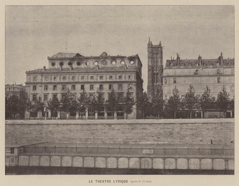 Paris-kommunen, Le Theatre Lyrique, etter 25. mai (s/hvitt-bilde) av French Photographer