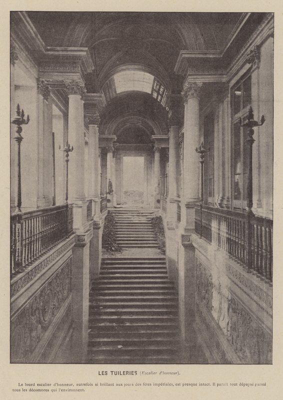 Paris-kommunen, Tuileriene, hovedtrapp (s/hv-bilde) av French Photographer