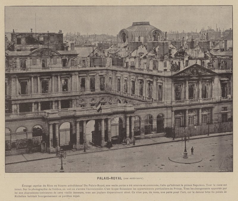 Paris-kommunen, Palais-Royal, utvendig visning (s/hvitt-bilde) av French Photographer