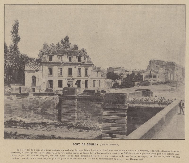 Paris-kommunen, Pont De Neuilly, Cote de Puteaux (s/hvitt-bilde) av French Photographer
