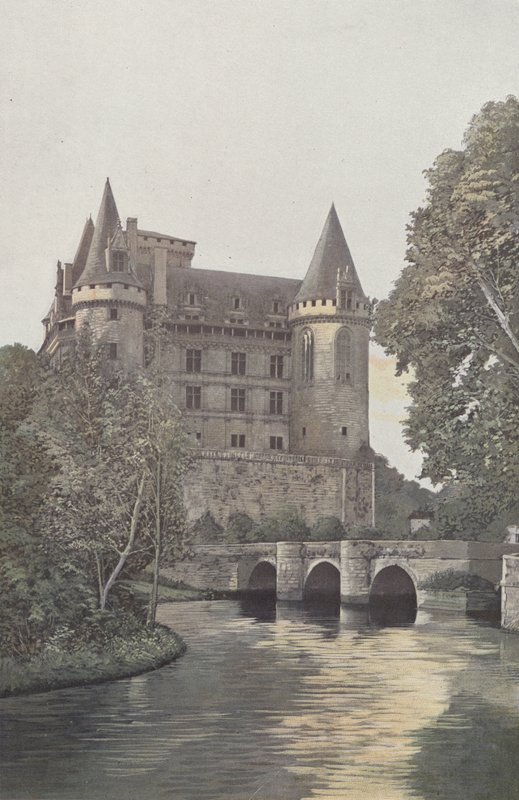 La Rochefoucauld, Chateau, Utsikt tatt fra bredden av Tardoire av French Photographer