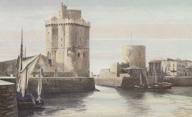 La Rochelle, Inngang til havnen, Tour Saint-Nicolas, Tour de la Chaine av French Photographer