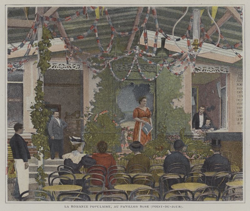 La Romance Populaire på Pavillon Rose, Point-du-Jour, Paris (fargebilde) av French Photographer
