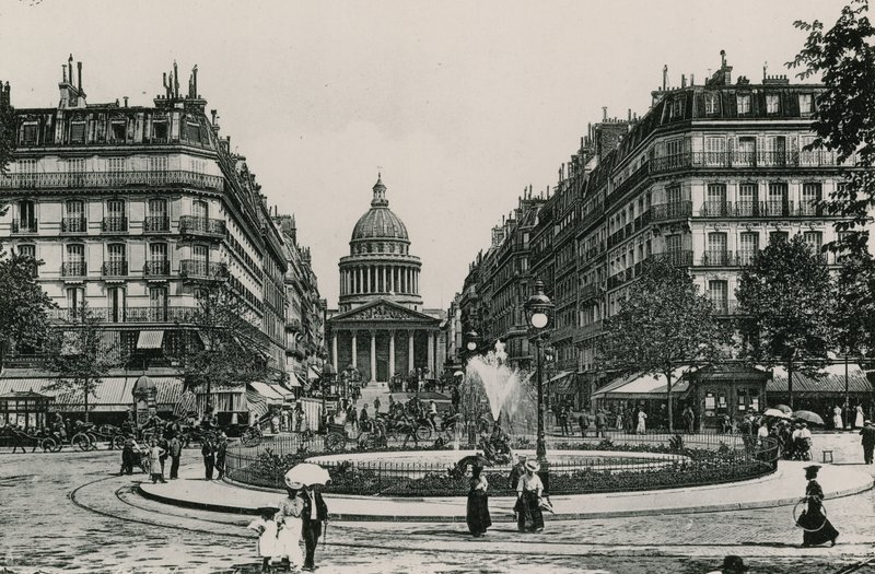 La Rue Soufflot et le Pantheon, The Soufflot Street og Pantheon (fotogravyr) av French Photographer