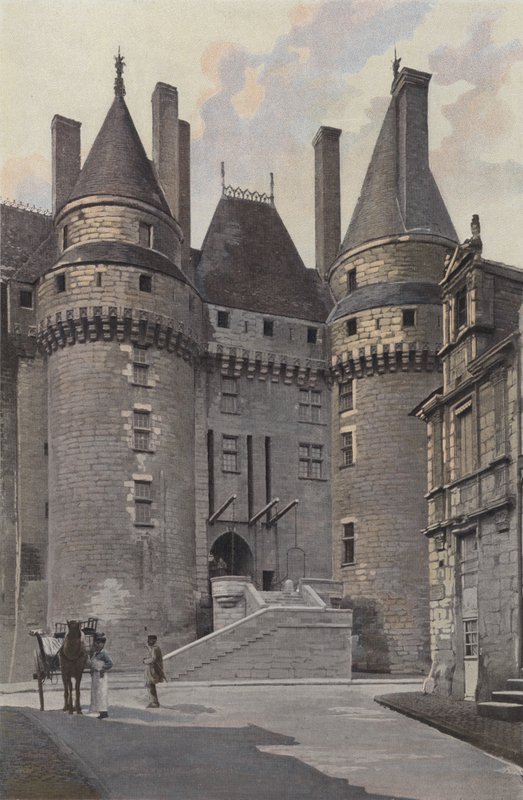 Langeais, Chateau, Inngangssiden av byen av French Photographer