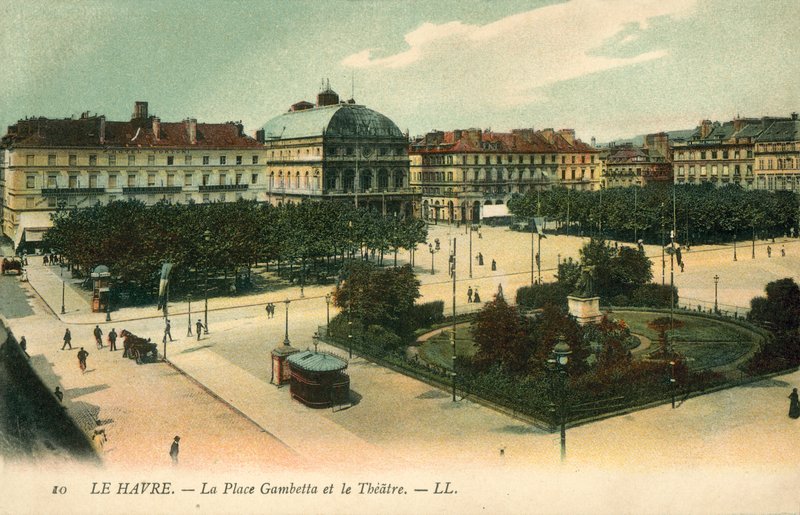 Le Havre, Place Gambetta, Teateret av French Photographer