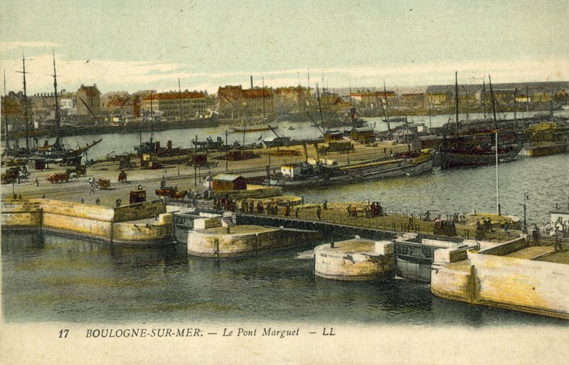 Pont Marguet, Boulogne-sur-Mer (fargebilde) av French Photographer