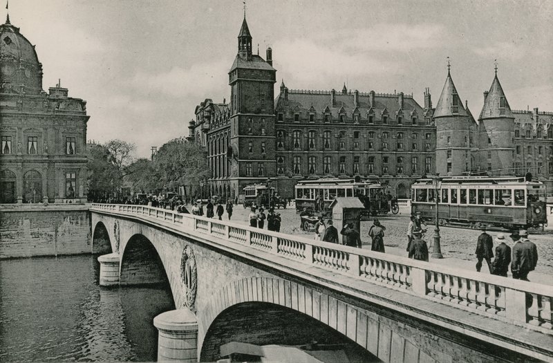 Pont au Change og Palais de Justice, Pont au Change og domstolen (fotogravyr) av French Photographer