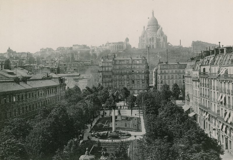 The Square dAnvers and the Sacre-Coeur, Antwerps Square and the Sacre-Coeur (fotogravure) av French Photographer