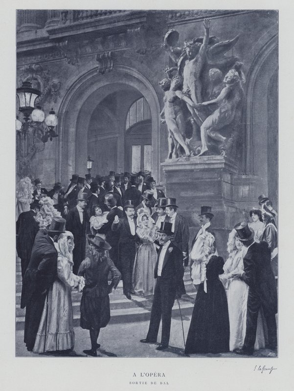 Forlate et ball på Paris Opera (s/hvitt bilde) av French Photographer