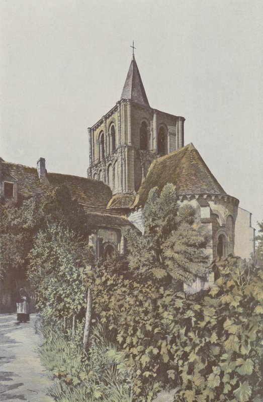 Lencloitre, kirke, apsis og klokketårn av French Photographer