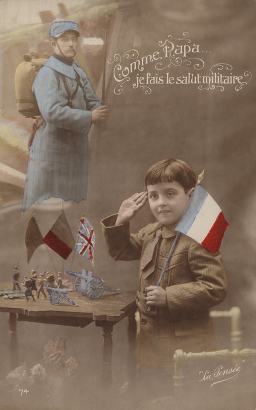 Som far gir jeg militærhilsen (tonet bilde) av French Photographer