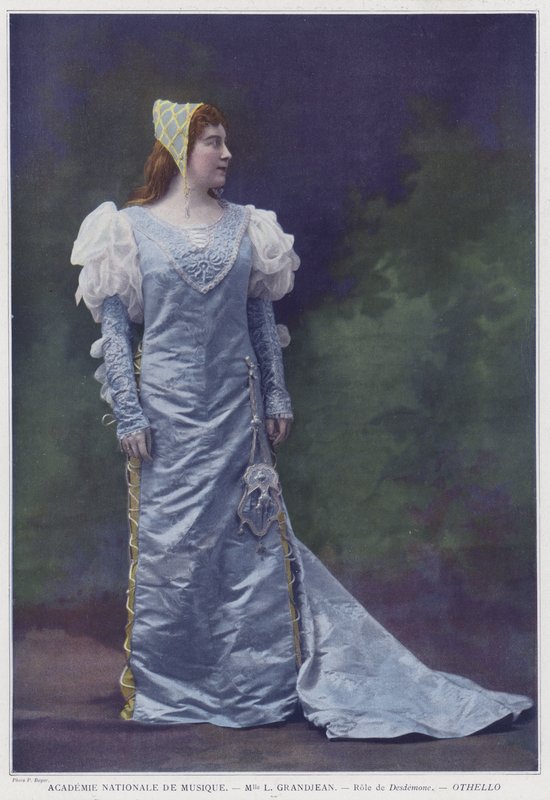 Louise Grandjean som Desdemona i Othello (farget bilde) av French Photographer