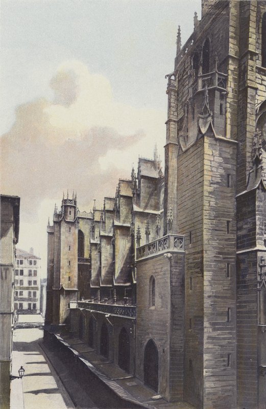 Lyon, St-Nizier kirke, N sidefasade av French Photographer
