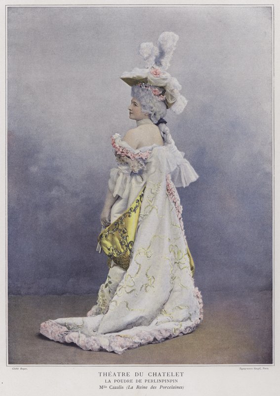 Mademoiselle Cazalis som porselensdronningen i La Poudre de Perlinpinpin (farget bilde) av French Photographer